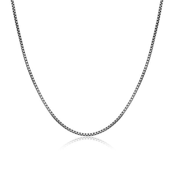 Sterling silver CJ Ethos ITALIAN CHAIN brushed gun metal 040 round box chain - 20"
