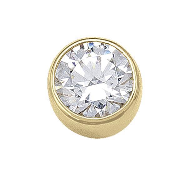 10K Gold Round Cubic Zirconia Stud Earrings