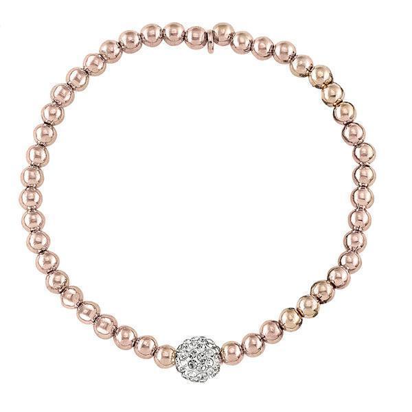 Sterling Silver Fashion Bracelet with CZ ball - Pink