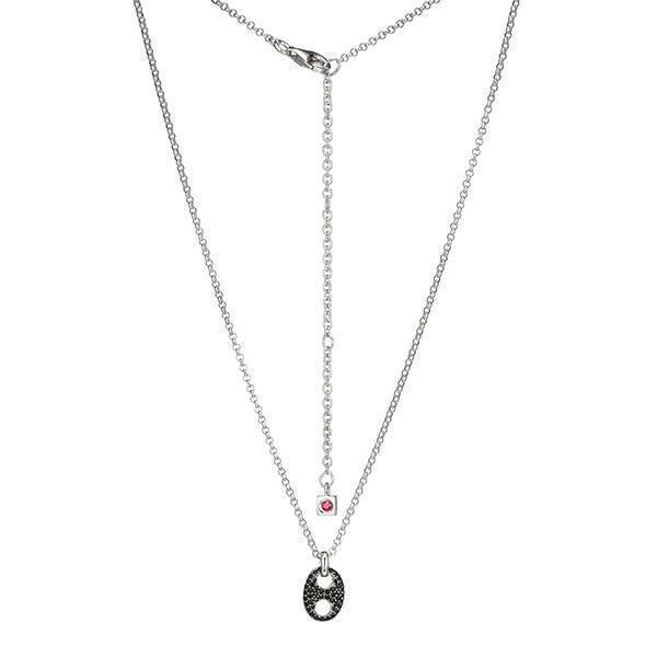 NR0LBUY-B "Espion" Sterling Silver Pave Black Crystal Necklace