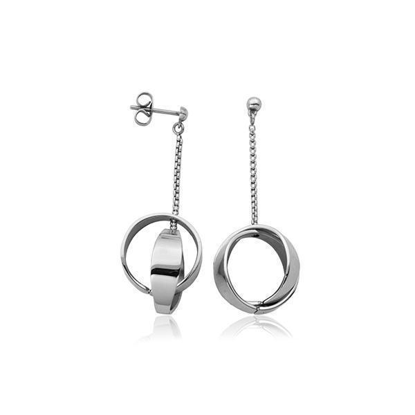 CJ Steelx Interlocked Circles Dangle Earrings - Silver