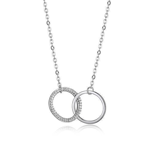 Diamondlite Cubic Zirconia Interlocking Circle Necklace - Silver