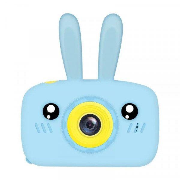 1080P Cute Bunny Soft Silicone Shell Digital Video Camera for Kids with Built-In Games X9C for Children Kid Party Outdoor and Indoor Play - Blue