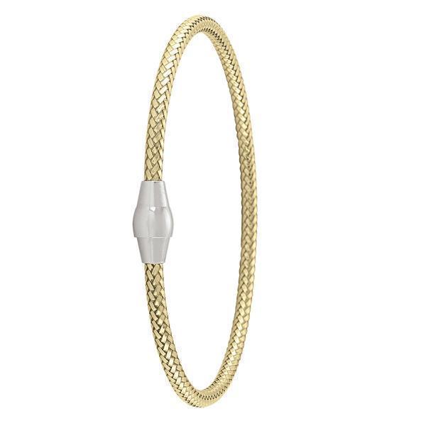 Gold Round Snake Sterling Silver Fashion bangle with magnetic clasp