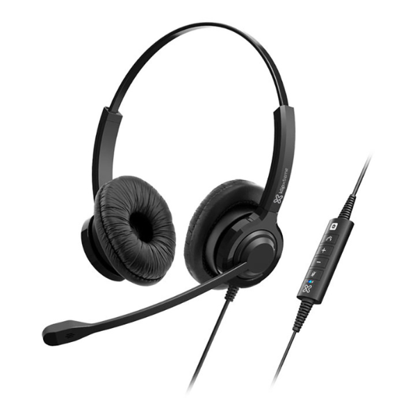 MS50290 Headset Business VoxPro-S USB Stereo with Boom Mic Noise Isolating Inline Volume Control and Mute Compatible with UC Platforms