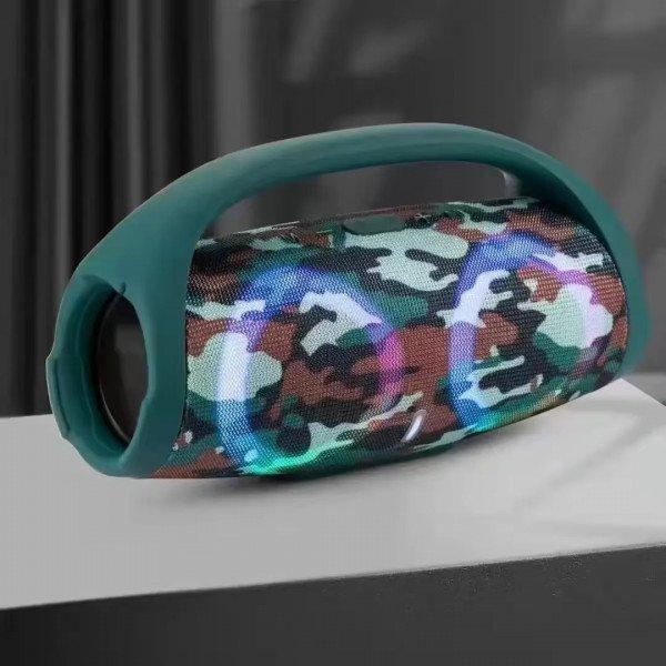 Large Portable Bluetooth Speaker with RGB Lights - Wireless Sound System for Outdoor Entertainment KIC6LED for Universal Cell Phone And Bluetooth Device - Camo