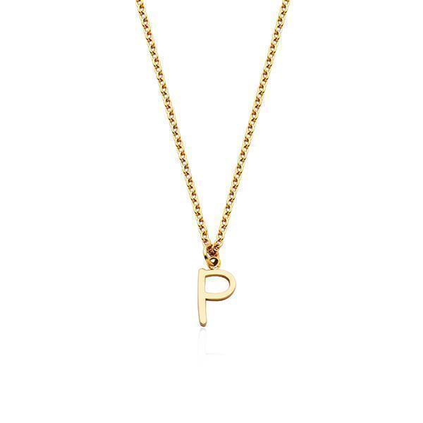 CJ Steelx Carded Letter "P" Necklace - Gold