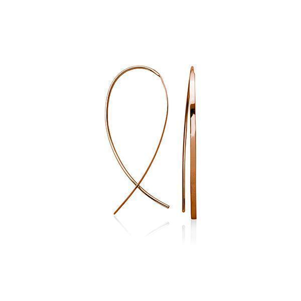 CJ Steelx Upside Down Hoop Earring in IP Rose Gold
