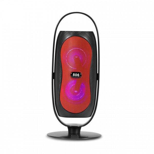 LED Light Lantern Carry Portable Bluetooth Speaker KI806 for Phone, Device, Music, USB - Red