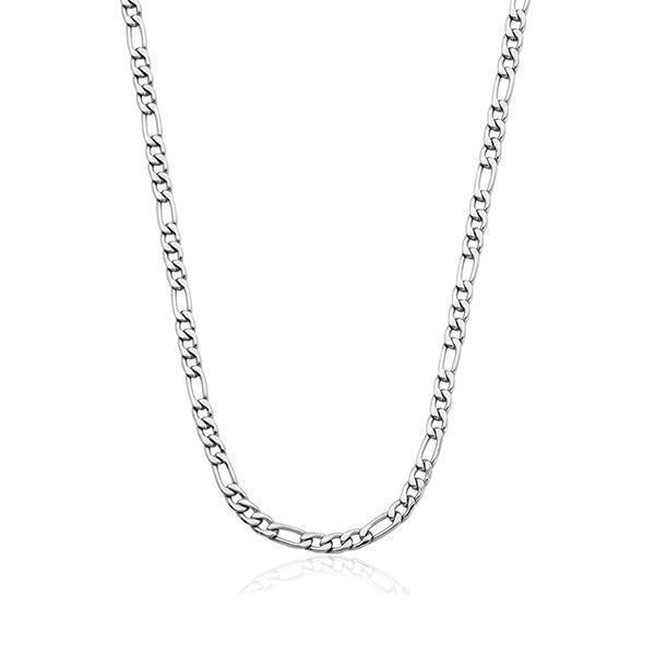 STEELX 4.5mm Figaro Chain Necklace - Silver - 18"