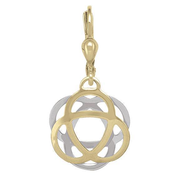 14K Gold and Silver Fashion Drop Earrings