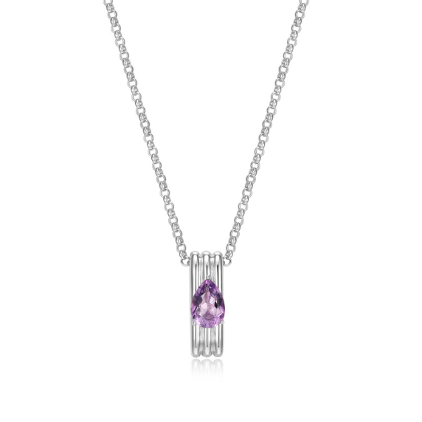 NR0LBYY1-W Goddess African Amethyst Pendant Necklace