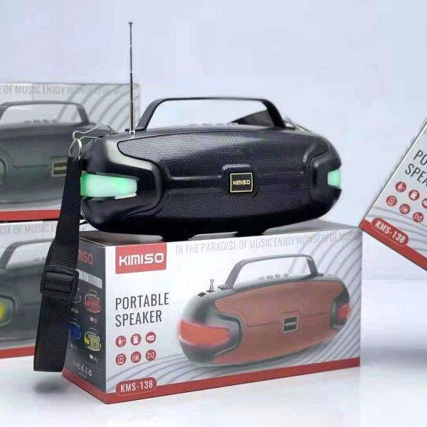 RGB Color Light Handle Portable Bluetooth Speaker KIKMS138 - Black