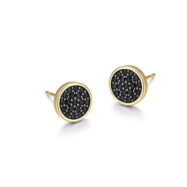 Sterling silver CJ Ethos BLACK ICE 2 tone sapphire stud earrings