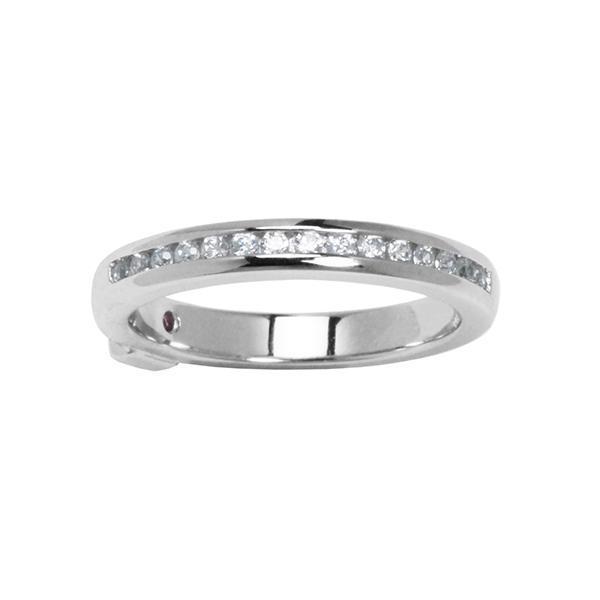 RR4L437008-W-6 Sterling Silver Channel Set Cubic Zirconia Band Size 6