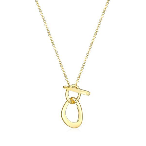 N30LC0YA0-Y-18 Sterling Silver CELESTE Free Form Open Pear Shape Link Toggle Necklace Size 18