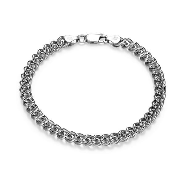 Sterling silver CJ Ethos ITALIAN CHAIN rhodium plated 180 curb chain