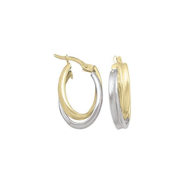 10K Two Tone Gold Hoop Earrings - ETECA151 - 2.4 gm
