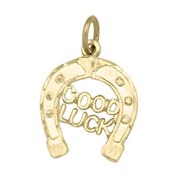 10K Gold Charm - Good Luck