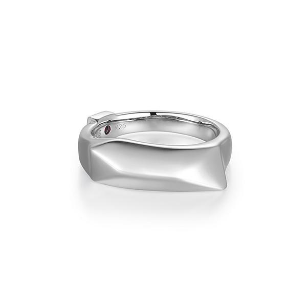 RR4LAK6A0-W-8 Sterling Silver PEAK High Polished Polygon Ring Size 8