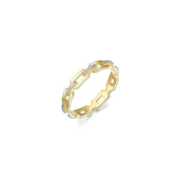 Diamondlite Cubic Zirconia Link Ring - Gold - Size 7
