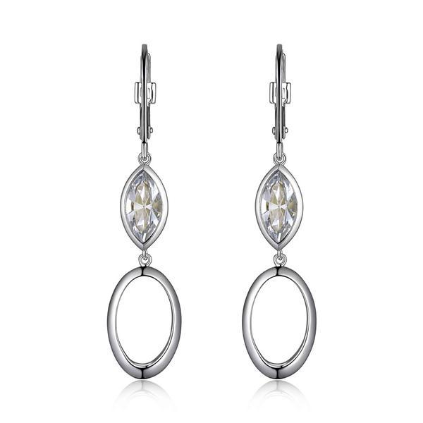 ER2LCDNCG-W Sterling Silver EXPRESSION Clear Blue Shade Swarovski Crystal Drop Earrings