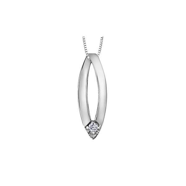 Diamond Pendant in 10K White Gold (0.03 CT. T.W.) - Silver
