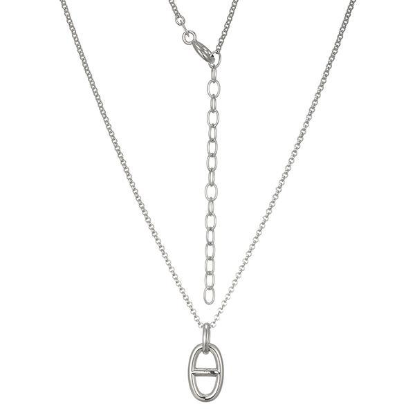 NR3AXRAA0-W-16 Sterling Silver Marine Link Rolo Necklace Size 16