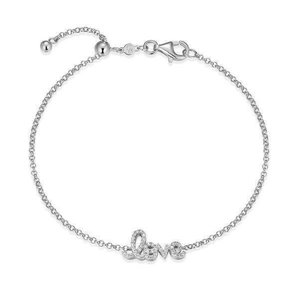 CJ Monte sterling silver lab­-created diamond adjustable love bracelet