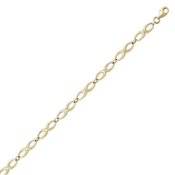 10K Gold Figure Eight Shaped Link Bracelet