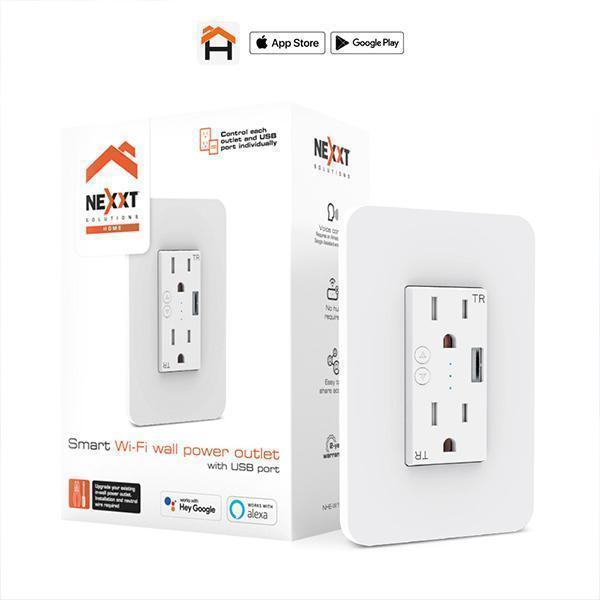 NHE-W100 Smart Home Wifi Wall Power Outlet with 1 USB-A Port