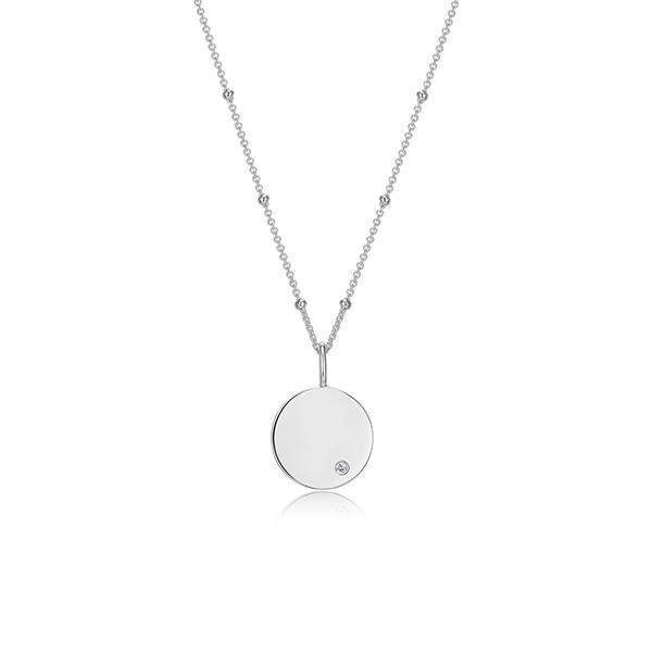 Diamondlite Cubic Zirconia Disc Necklace - Silver