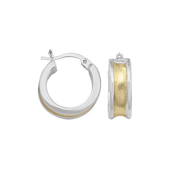14K Two Tone Gold Hoop Earrings