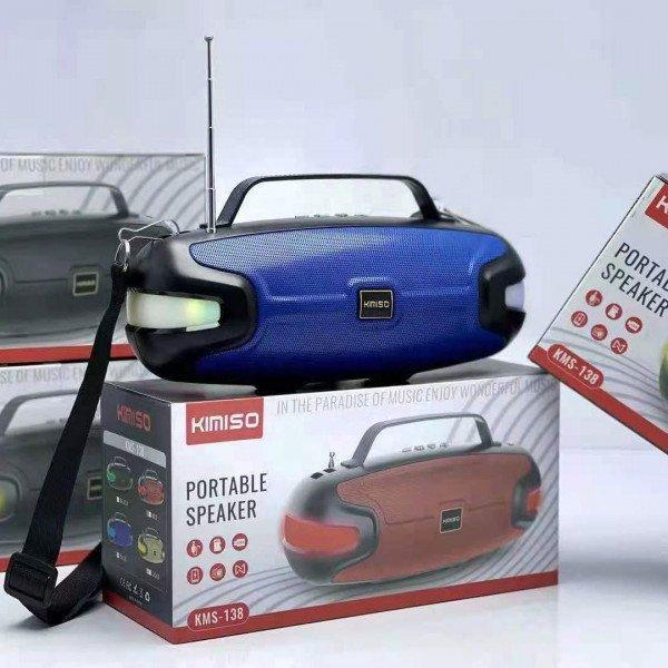 RGB Color Light Handle Portable Bluetooth Speaker KIKMS138 - Blue
