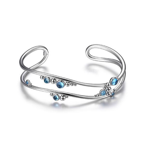 BR1LAF21-W-6.75 Pixie Dust Topaz Large Cuff Bangle Size 6.75