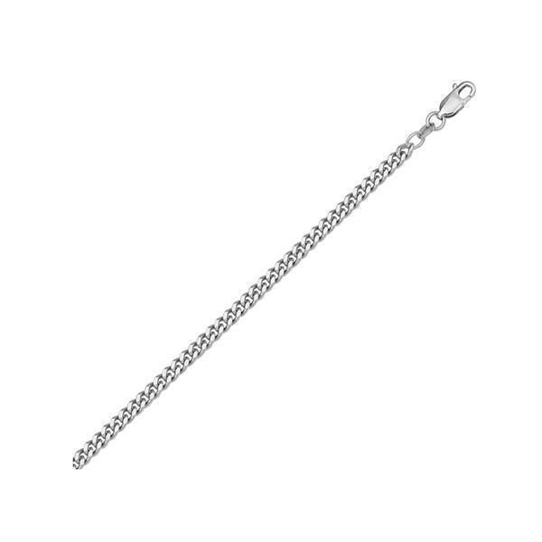 18" 18K White Gold Curb Necklace - 3.0 gm