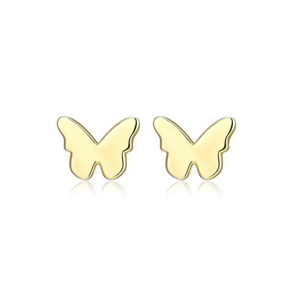 E32AWCZA0-Y Sterling Silver Whimsical Butterfly Stud Earrings