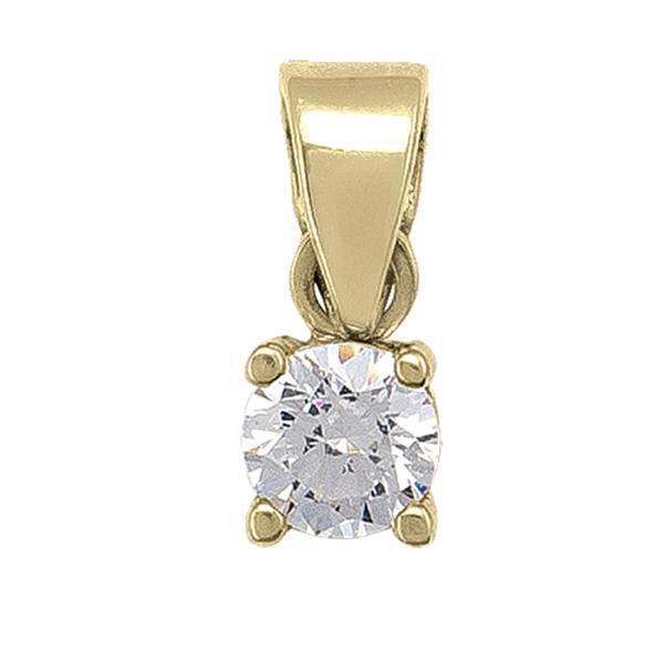 10K Gold Cubic Zirconia Pendant - 0.6gm