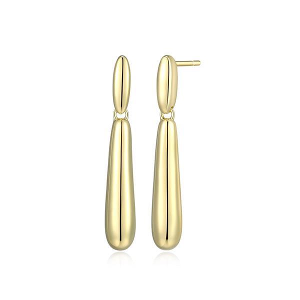 E32LCV3A0-Y Sterling Silver LUSTRE Elongated Puffy Droplet Stud Earrings