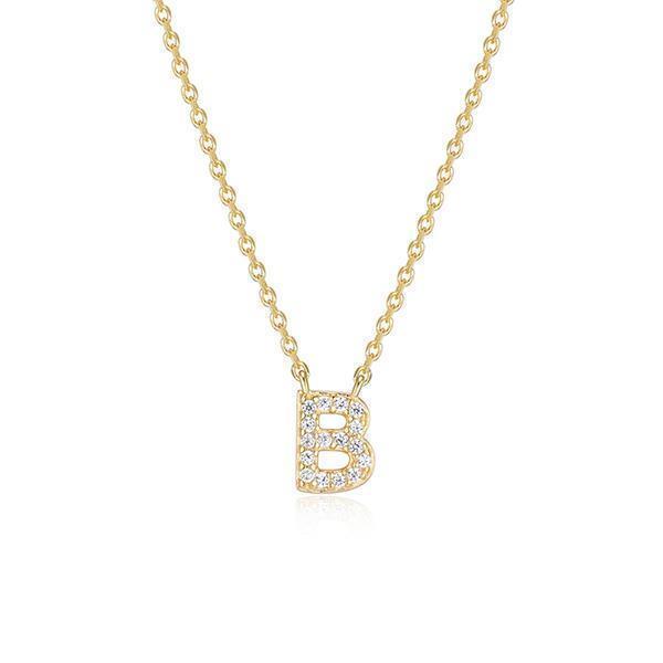 Diamondlite Cubic Zirconia Mini Initial B Necklace - Gold