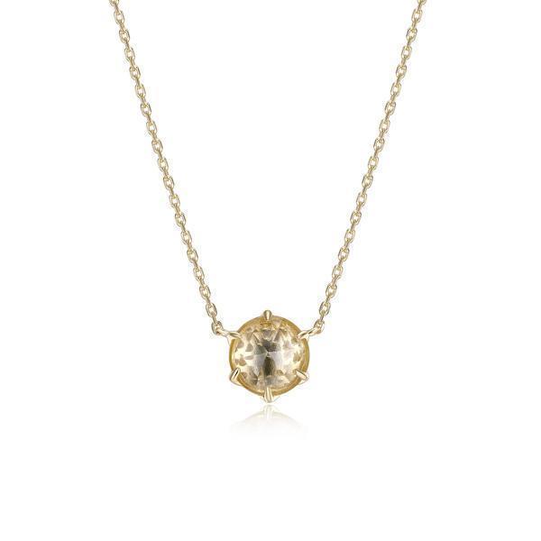 Fleur De Vie 8mm Round Genuine Green Amethyst Necklace - Gold