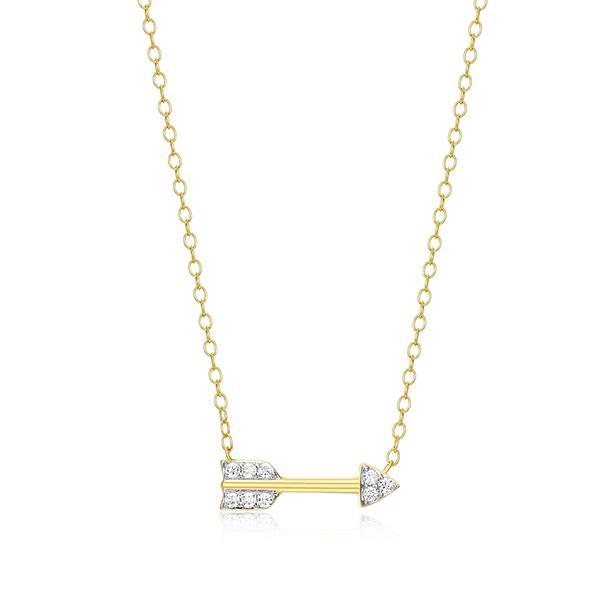 CJ Monte sterling silver lab­created diamond arrow necklace