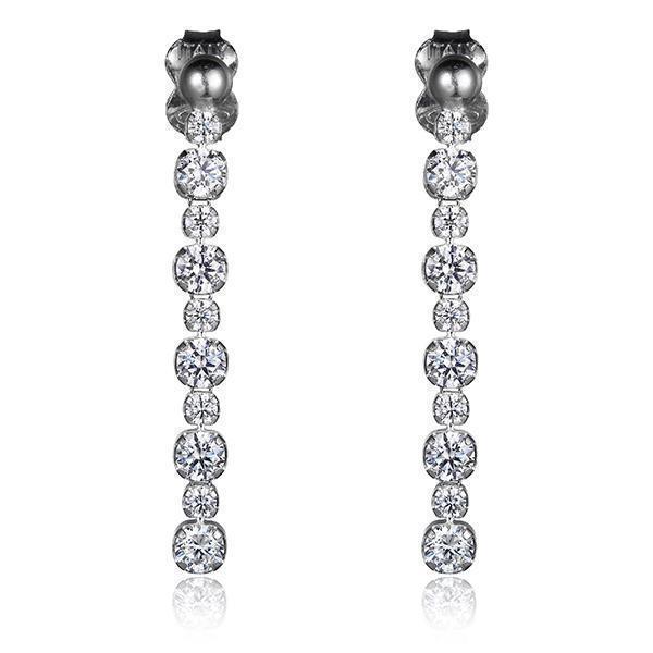 Diamondlite Cubic Zirconia Long Drop Earrings in Silver