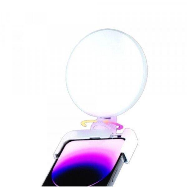 Portable Selfie Fill Light with Adjustable Brightness and Phone Grip Design for Flawless Photos - White