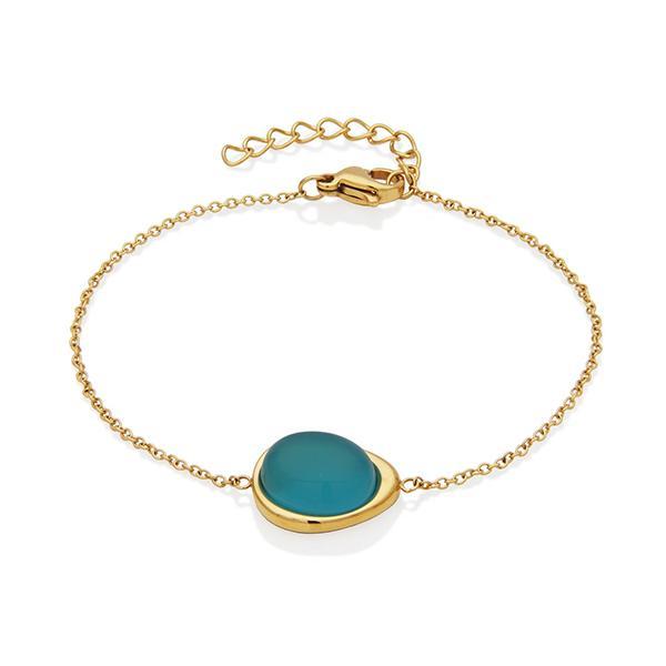 CJ STEELX Bluecat Eye Bracelet Size 6.5 - Gold