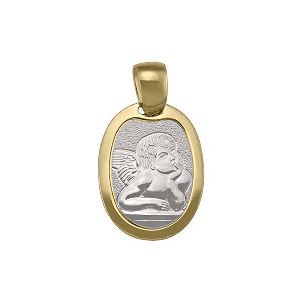 18K Two Tone Thinking Angel Pendant - 2.1 gm