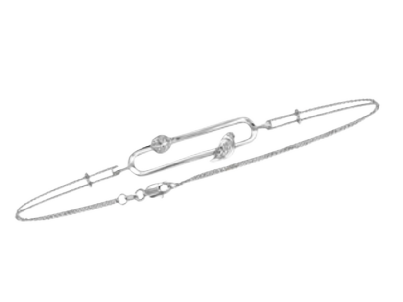 CJ Diamond 10k Gold Bird and Stone Bracelet  - SIlver