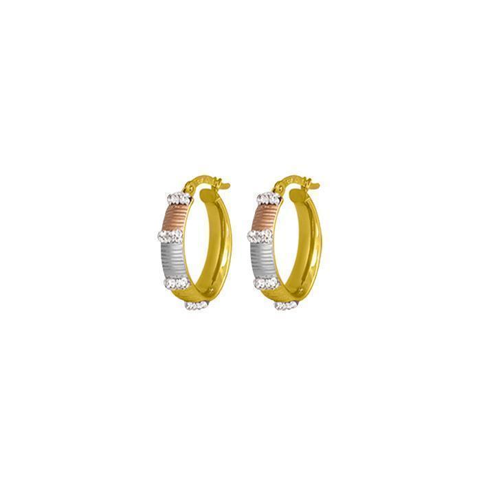 10K Tri-Colour Gold Hoop Earrings