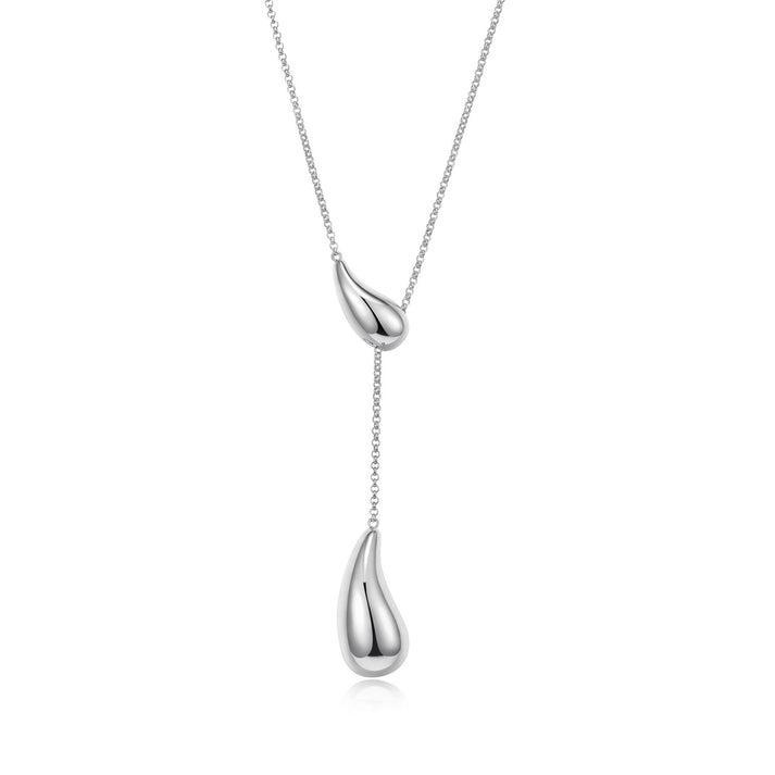 NR0LBZ9A-W Raindrop Pear Drop Adjustable Y Necklace