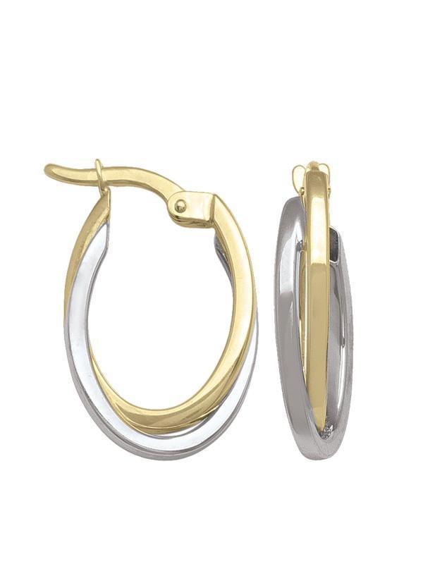10K Two Tone Gold Hoop Earrings - ETECA13 - 1.5 gm